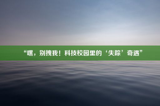 “嘿，别拽我！科技校园里的‘失踪’奇遇”