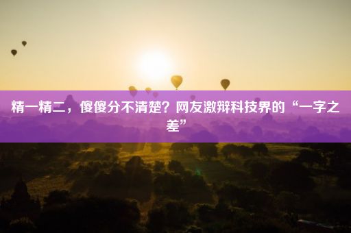 精一精二，傻傻分不清楚？网友激辩科技界的“一字之差”