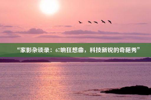 “家影杂谈录：67响狂想曲，科技新锐的奇葩秀”