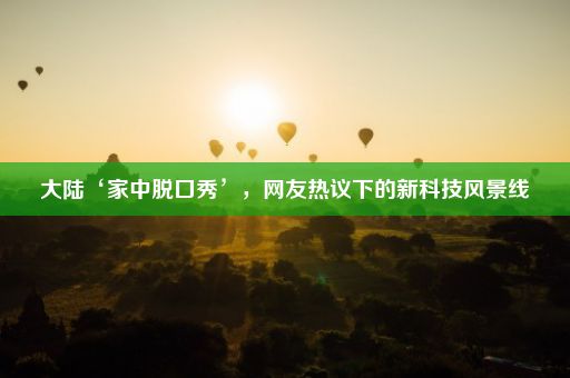 大陆‘家中脱口秀’，网友热议下的新科技风景线