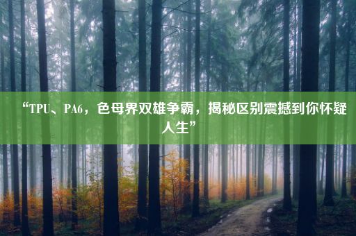 “TPU、PA6，色母界双雄争霸，揭秘区别震撼到你怀疑人生”