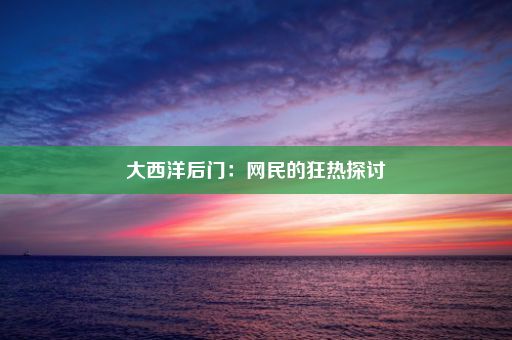 大西洋后门：网民的狂热探讨