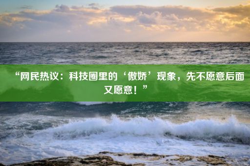 “网民热议：科技圈里的‘傲娇’现象，先不愿意后面又愿意！”