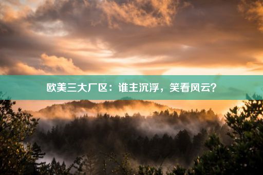 欧美三大厂区：谁主沉浮，笑看风云？