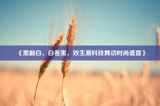 《黑翻白，白卷黑，双生潮科技舞动时尚盛宴》