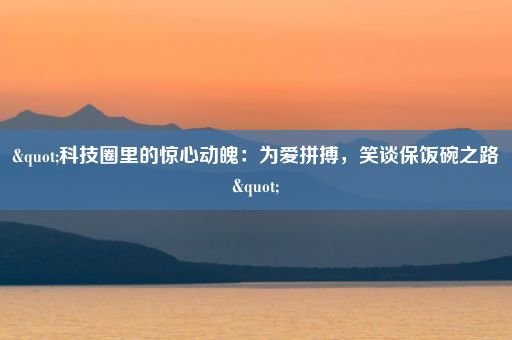 "科技圈里的惊心动魄：为爱拼搏，笑谈保饭碗之路"