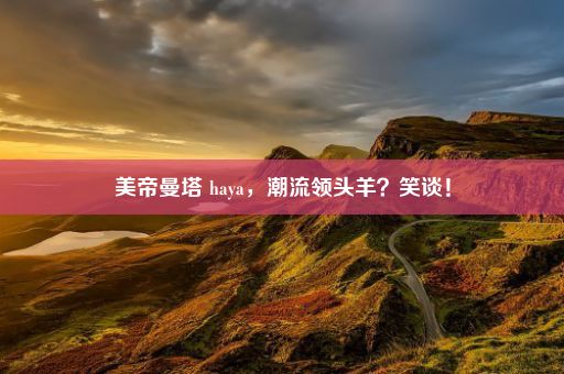 美帝曼塔 haya，潮流领头羊？笑谈！