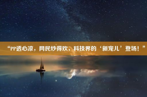 “PP透心凉，网民炒得欢，科技界的‘新宠儿’登场！”