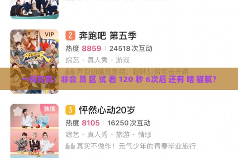 一探究竟：非会 员 区 试 看 120 秒 6次后 还有 啥 猫腻？